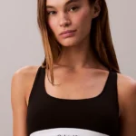 BRASSIERE NON IMBOTTITA CON INCROCIO SULLA SCHIENA CALVIN KLEIN DONNA IN COTONE CON ELASTICO LOGATO