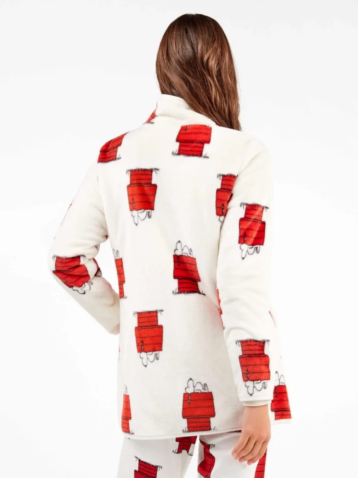 VESTAGLIA DONNA GISELA IN PILE CON ZIP E STAMPA SNOOPY - immagine 2