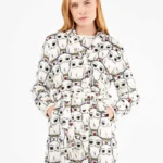 VESTAGLIA DONNA GISELA IN PILE CON BOTTONI E CINTUTA IN TEMA HARRY POTTER