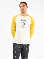 PIGIAMA UOMO GISELA IN CALDO COTONE CON STAMPA SNOOPY E MANICA GIALLA - immagine 4