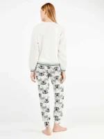 PIGIAMA DONNA GISELA CON STAMPA GATTO SILVESTRO IN CALDO COTONE - immagine 4