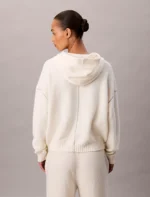 TUTA DONNA CALVIN KLEIN IN CALDA MAGLIA PANNA CON PROFILI GRIGI - immagine 3