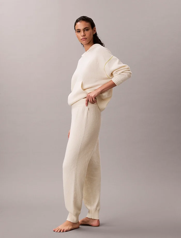 TUTA DONNA CALVIN KLEIN IN CALDA MAGLIA PANNA CON PROFILI GRIGI - immagine 6