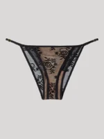 COMPLETO INTIMO DONNA GISELA CON REGGISENO A TRIANGOLO A BRASILIANA IN SEMPLICE PIZZO - immagine 9
