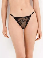 COMPLETO INTIMO DONNA GISELA CON REGGISENO A TRIANGOLO A BRASILIANA IN SEMPLICE PIZZO - immagine 7