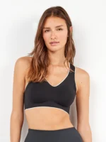 TOP SPORTIVO DONNA GISELA NERO CON MEDIO SOSTEGNO E COPPE ESTRAIBILI - immagine 2