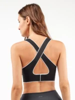 TOP SPORTIVO DONNA GISELA NERO CON MEDIO SOSTEGNO E COPPE ESTRAIBILI - immagine 3