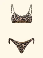 COSTUME DONNA EFFEK LEOPARDATO TOP CON PASSAMANERIA E SLIP CON FIOCCO - immagine 3