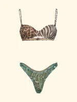 COSTUME DONNA EFFEK BALCONCINO 3 ANIMALIER LUREX E PERLINE - immagine 3