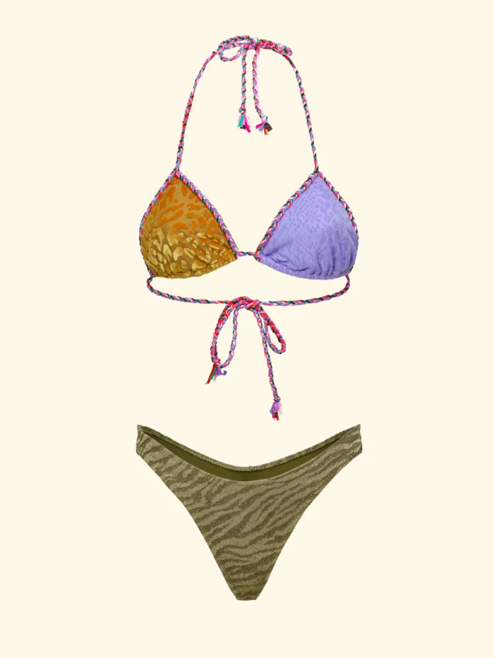 COSTUME DONNA EFFEK TRIANGOLO CON LEGGERO VELLUTINO 3 ANIMALIER - immagine 2