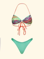 COSTUME DONNA EFFEK FASCIA CON STRASS COLORATI E BRASILIANA VERDE ACQUA - immagine 2