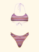 COSTUME DONNA EFFEK TOP TESSUTO TRAFORATO LILLA, VIOLA E ARANCIO - immagine 2