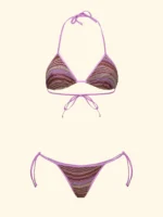 COSTUME DONNA EFFEK TRIANGOLO TESSUTO TRAFORATO NEI COLORI DEL LILLA, VIOLA E ARANCIO - immagine 2