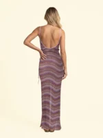 VESTITO DONNA EFFEK CON FORO LATERALE NEI COLORI DEL LILLA E VIOLA - immagine 2