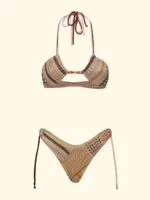 COSTUME DONNA EFFEK FASCIA ORO, ROSA E MARRONE LUREX CON DETTAGLIO METALLICO TRA LE COPPE - immagine 3