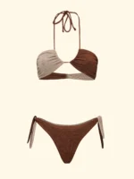 COSTUME DONNA EFFEK A FASCIA IN LUREX UNA COPPA ORO ED UNA MARRONE - immagine 3