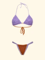 COSTUME DONNA EFFEK TRIANGOLO "PELOSO" LILLA E BRASILIANA A TENDINA IN LUREX - immagine 3