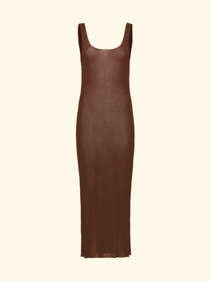 ABITO DONNA EFFEK LUNGO IN LUREX NERO CON SCOLLO PROFONDO SULLA SCHIENA - immagine 3