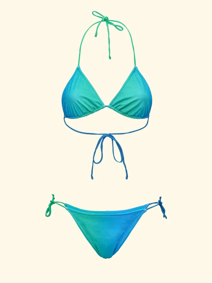 COSTUME DONNA EFFEK A TRIANGOLO DEGRADE' AZZURRO E VERDE ACQUA - immagine 3