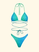 COSTUME DONNA EFFEK A TRIANGOLO DEGRADE' AZZURRO E VERDE ACQUA - immagine 3
