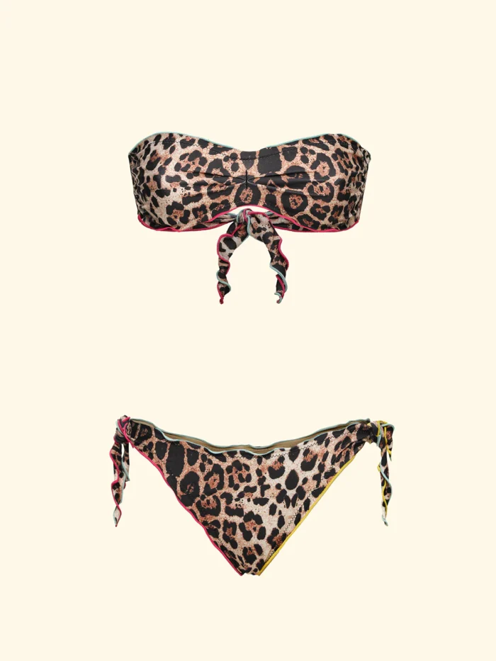 COSTUME DONNA EFFEK FASCIA SBAMBOLATA LEOPARDATA CON PROFILI COLORATI - immagine 2