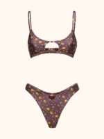 COSTUME ME FUI TOP CON FESSURA E DETTAGLIO VIOLA CON FIORELLINI - immagine 3