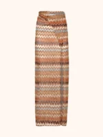 PAREO LUNGO TESSUTO TRAFORATO NEI COLORI CALDI DELLA TERRA - immagine 3