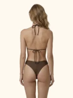 COSTUME DONNA ME FUI TRIANGOLO MARRONE CON PASSAMANERIA BIANCA - immagine 2
