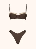 COSTUME DONNA ME FUI A BALCONCINO MARRONE CON PASSAMANERIA E BRASILIANA - immagine 3