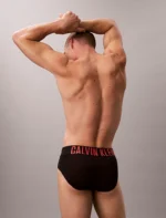 CONFEZIONE 3 SLIP UOMO CALVIN KLEIN INTENSE POWER MICROFIBRA NERO MEGA LOGO COLORATO - immagine 3