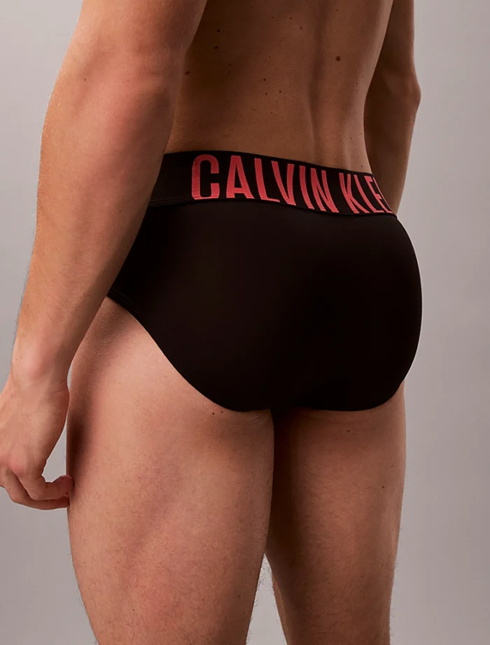 CONFEZIONE 3 SLIP UOMO CALVIN KLEIN INTENSE POWER MICROFIBRA NERO MEGA LOGO COLORATO - immagine 4