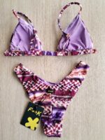 COSTUME DONNA EFFEK TRIANGOLO CON DETTAGLIO "FIOCCO" IN METALLO TRA LE COPPE FANTASIA NEI COLORI DEL LILLA, ROSA E BORDEAUX - immagine 6