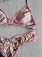 COSTUME EFFEK DONNA TOP BEIGE E FANTASIA LEGGERA ROSA CON PASSAMANERIA ROSA - immagine 2