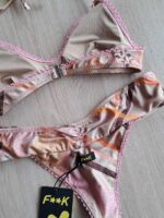COSTUME EFFEK DONNA TOP BEIGE E FANTASIA LEGGERA ROSA CON PASSAMANERIA ROSA - immagine 7