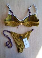 COSTUME ME FUI BALCONCINO VERDE MILITARE CON PASSAMANERIA BIANCA E NASTRINO LUREX VIOLA - immagine 7