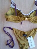 COSTUME ME FUI BALCONCINO VERDE MILITARE CON PASSAMANERIA BIANCA E NASTRINO LUREX VIOLA - immagine 8