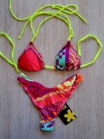 COSTUME DONNA EFFEK A DUE PEZZI DELLA STAGIONE ESTATE 2026. TRIANGOLO CON IMBOTTITURA ESTRAIBILE DAI COLORI ACCESI CON LACCETTI GIALLO FLUO