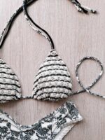COSTUME EFFEK TRIANGOLO TESSUTO LAVORATO BIANCO E NERO - immagine 3