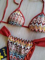 COSTUME DONNA EFFEK TRIANGOLO TESSUTO TRAFORATO E BRASILIANA A TENDINA COLOR RUGGINE - immagine 6