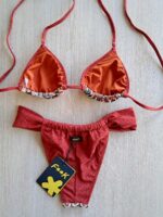 COSTUME DONNA EFFEK TRIANGOLO TESSUTO TRAFORATO E BRASILIANA A TENDINA COLOR RUGGINE - immagine 7