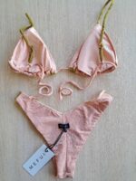 COSTUME DONNA ME FUI TRIANGOLO LUREX ROSA CIPRIA E VERDE MILITARE - immagine 7