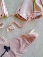 COSTUME DONNA ME FUI TRIANGOLO LUREX ROSA CIPRIA E VERDE MILITARE - immagine 8