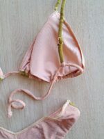 COSTUME DONNA ME FUI TRIANGOLO LUREX ROSA CIPRIA E VERDE MILITARE - immagine 9