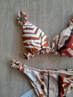 COSTUME DONNA ME FUI TRIANGOLO CLASSICO ELASTICO ARRICCIATO FANTASIA BIANCA E NOCCIOLA - immagine 6