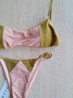 COSTUME DONNA ME FUI BRASSIERE TESSUTO LUREX CIPRIA E VERDE MILITARE - immagine 7