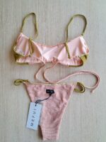 COSTUME DONNA ME FUI BRASSIERE TESSUTO LUREX CIPRIA E VERDE MILITARE - immagine 8