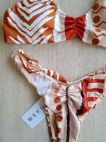 COSTUME DONNA ME FUI A BRASSIERRE CLASSICA BRETELLA ARRICCIATA A FANTASIA SU BASE BEIGE - immagine 3