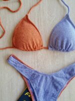 COSTUME DONNA EFFEK TRIANGOLO LUREX LILLA E RUGGINE - immagine 3