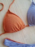 COSTUME DONNA EFFEK TRIANGOLO LUREX LILLA E RUGGINE - immagine 4