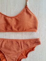 COSTUME DONNA EFFEK TOP E COULOTTE IN LUREX ARANCIONE - immagine 4